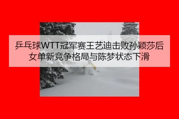 乒乓球WTT冠军赛王艺迪击败孙颖莎后女单新竞争格局与陈梦状态下滑